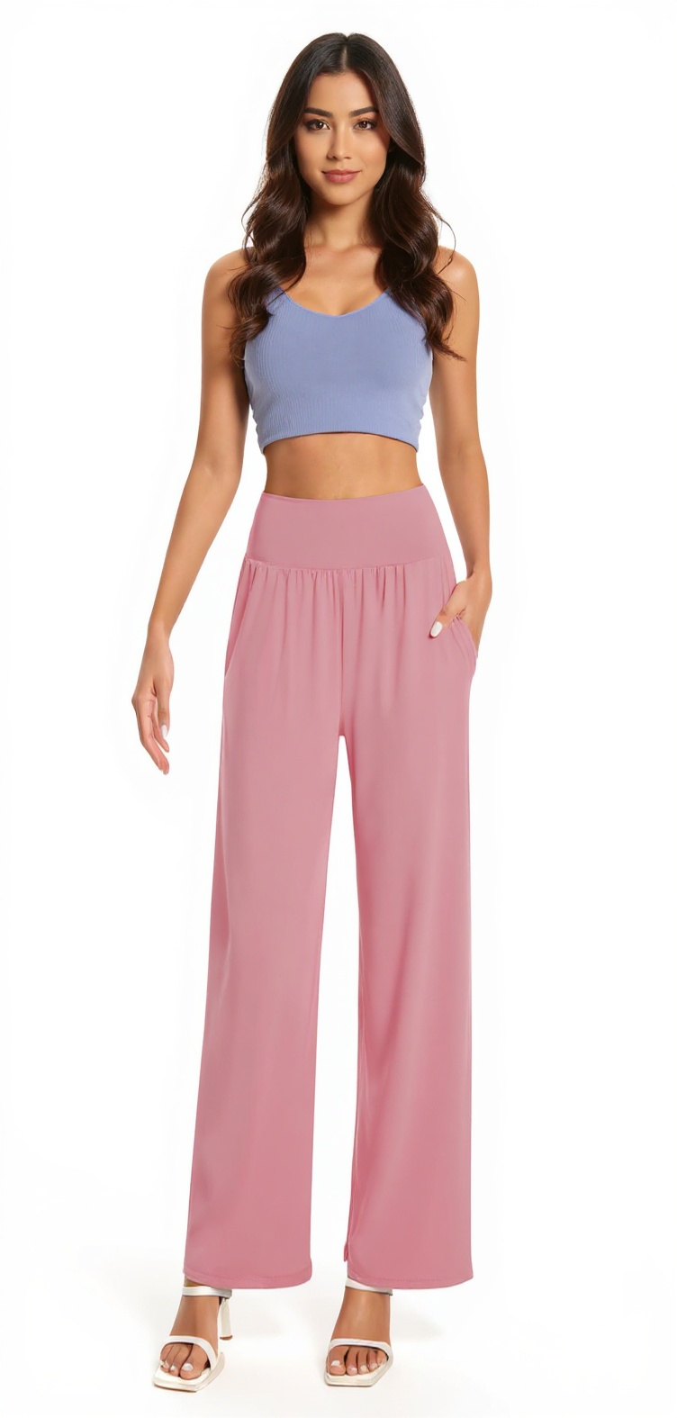 Wide-Leg Yoga Pants in Lemonadepink — The First Day Edit style look